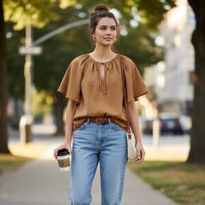 a new day Women's Tan Blouse